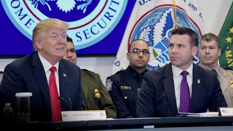 President Trump attends a briefing with U.S. Customs and Border Protection Commissioner Kevin McAleenan.