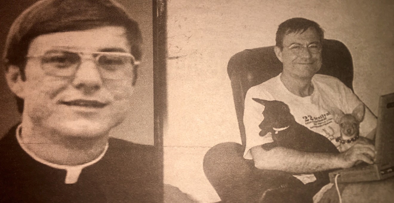 George Zirwas as a young priest in 1981 (left) and later in Cuba.