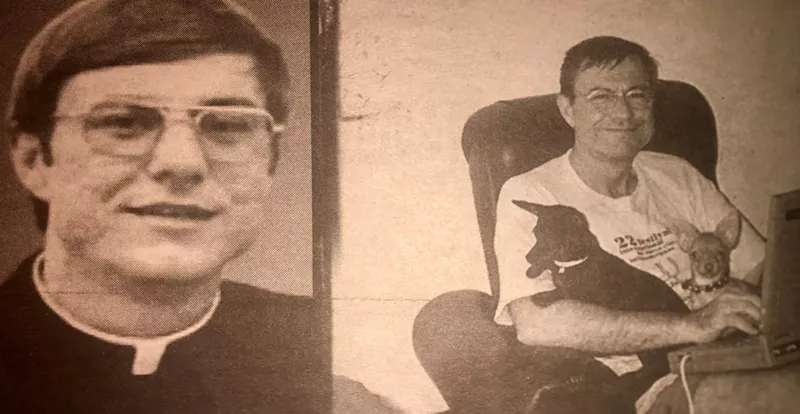 Image: George Zirwas as a young priest in 1981 (left) and later in Cuba.
