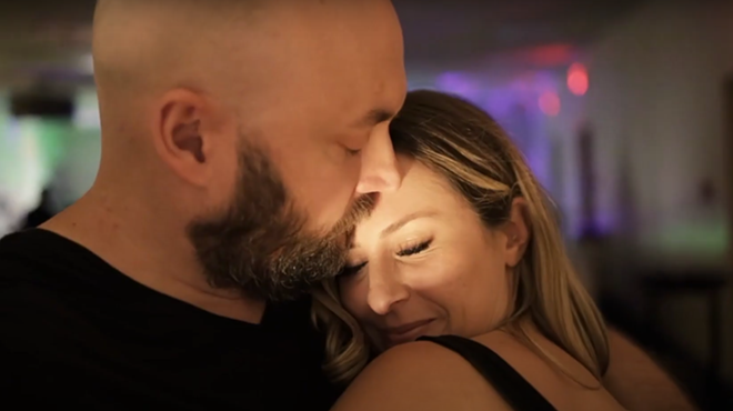 A photo of Jacob Bickelhaupt and Nadia Bickelhaupt embracing.