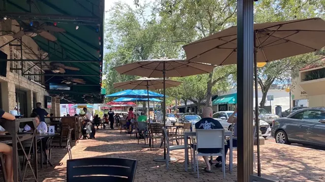 outdoor patio seating at a restaurant