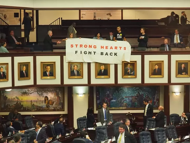Image: Activists protest SB 168 at the Florida State Capitol.