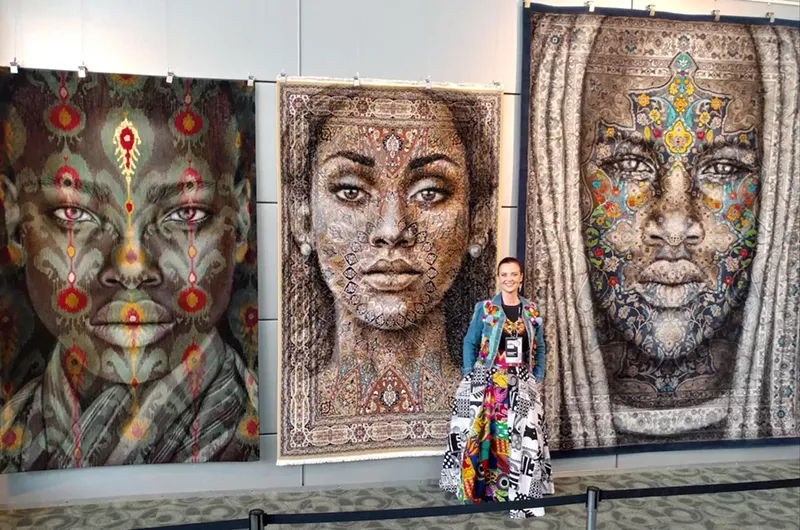 Image: A self-taught artist, Florencia Clement de Grandprey uses fabric and paint to create large mixed-media works.
