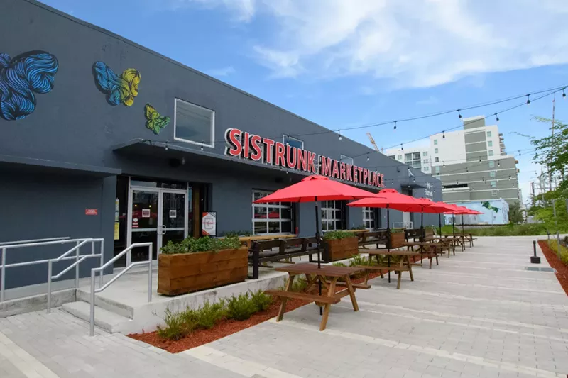 Image: Sistrunk Marketplace & Brewery spans former warehouse buildings.
