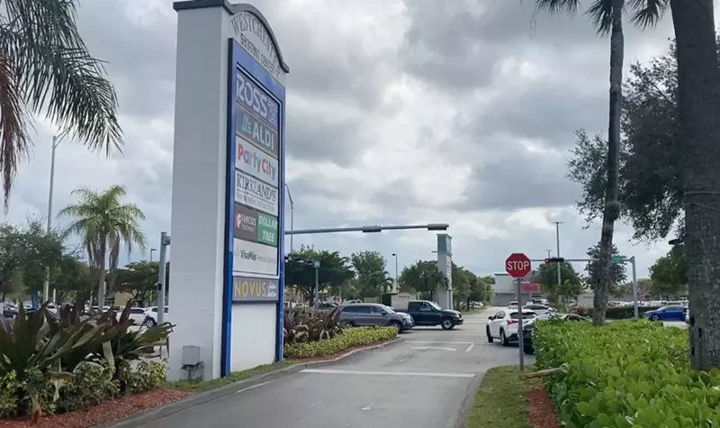 Image: Behold, the "invisible" stop sign at the Westchester Shopping Center.