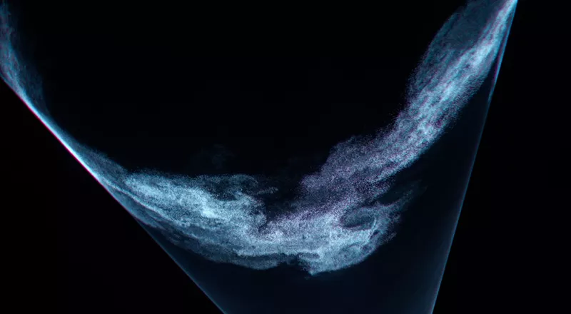 Image: Still of Studio Lemercier's Lightfall light installation