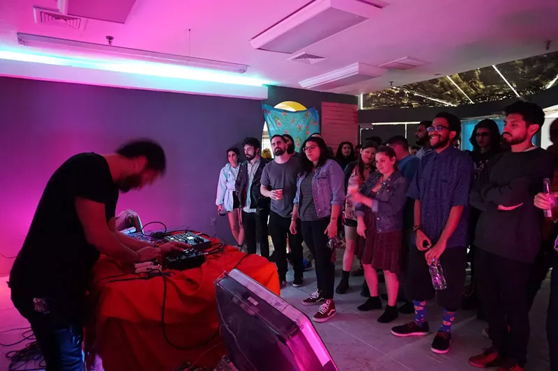 Image: Phantasman performs at Miami's Vidium art space.