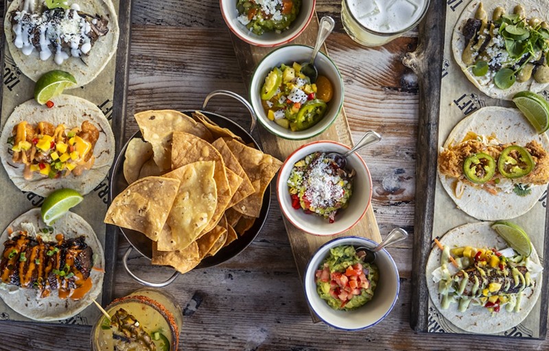 The ever-popular guacamole flight at Tacocraft Taqueria & Tequila in Florida.