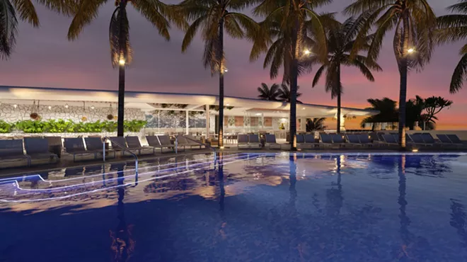 rendering of a rooftop hotel pool deck