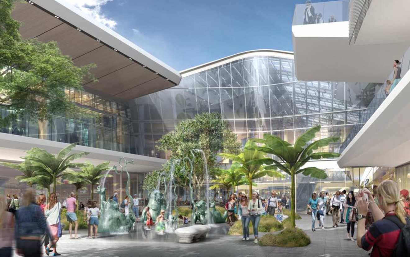 A rendering of Aventura Mall's courtyard near its soon-to-open food hall.