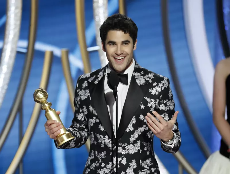 Image: Darren Criss, winner of Best Actor - Limited Series or Picture Made for Television at last night's Golden Globes.