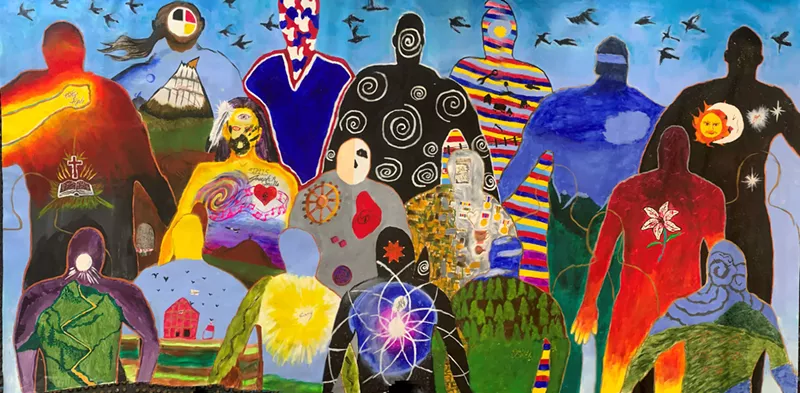 Image: I Believe 2023, mural by participants at South Dakota State Penitentiary, 2023.