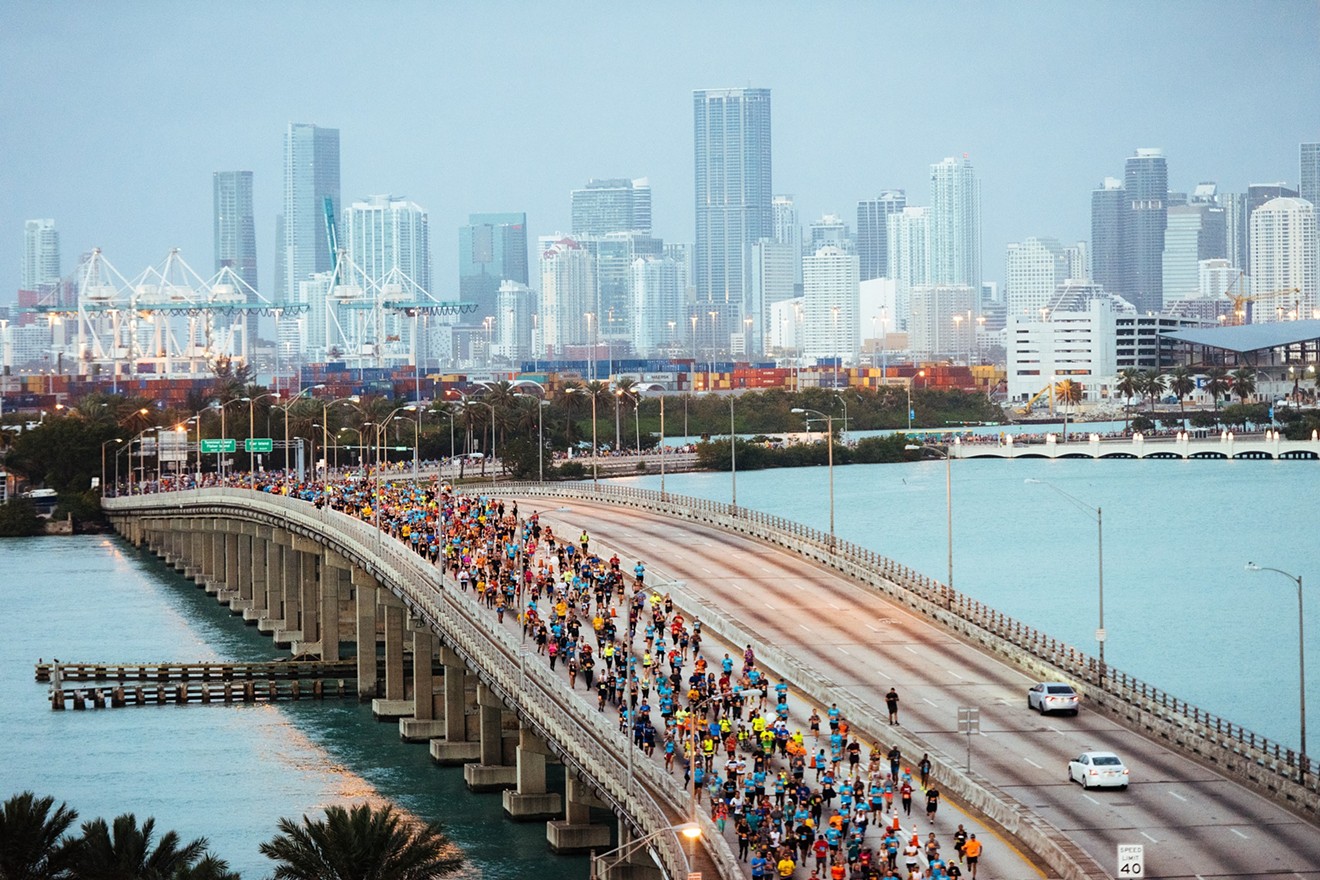 Watch runners tackle the Miami Marathon on Sunday.
