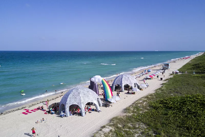 Image: Friday Beach, a monthly community gathering on the sand in Surfside, celebrated Bollywood in August 2017.