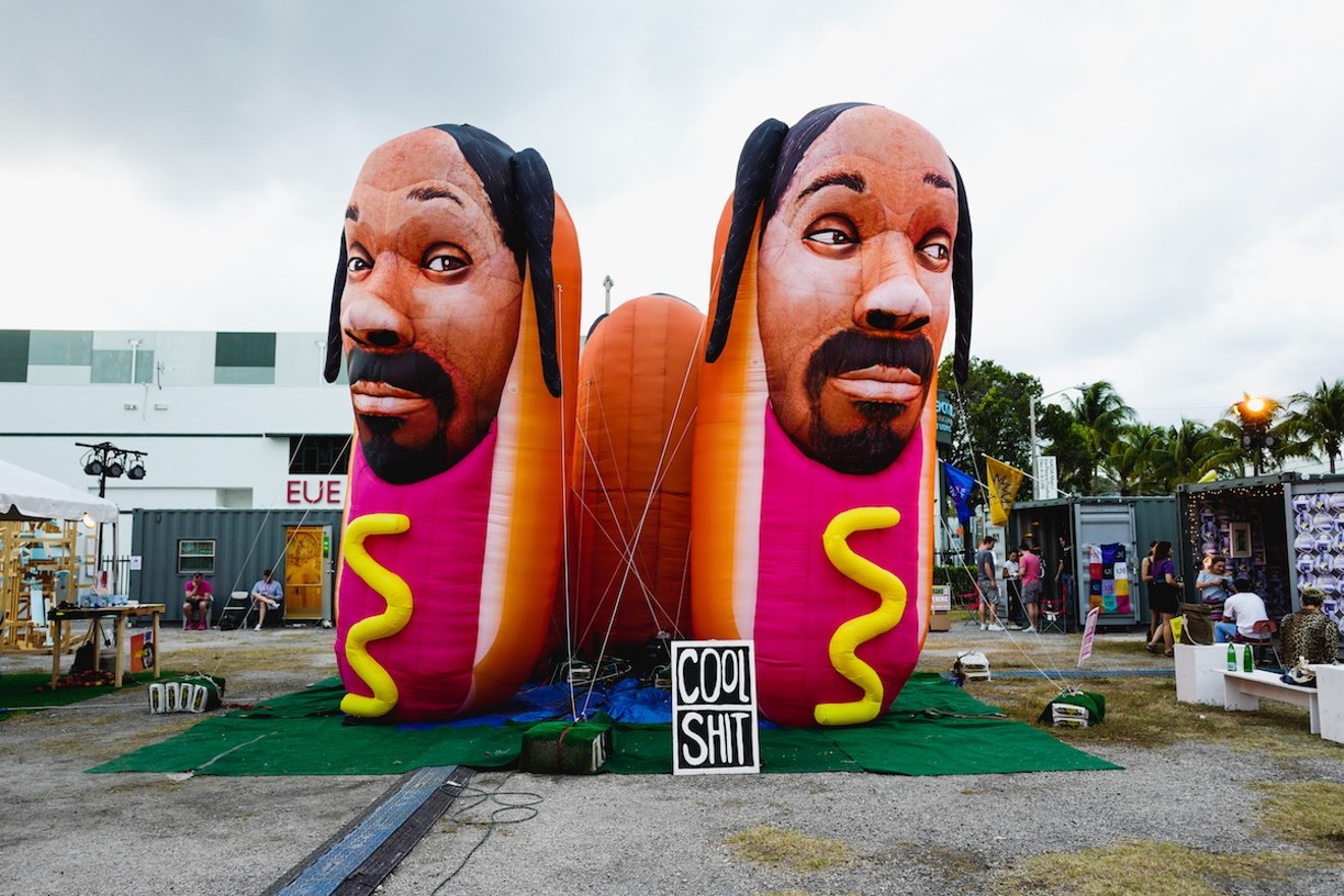 Snoop Dogg Hot Dogs was on display at Satellite Art Show in 2018.