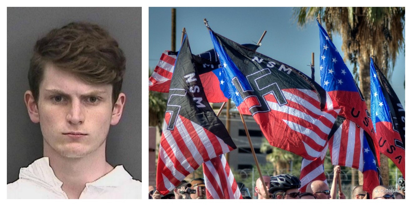 Devon Arthurs (left) murdered two roommates after abandoning his neo-Nazi beliefs and becoming a Muslim. Another roommate, Brandon Russell, was arrested in the Keys on charges of stashing bombs and radioactive materials.