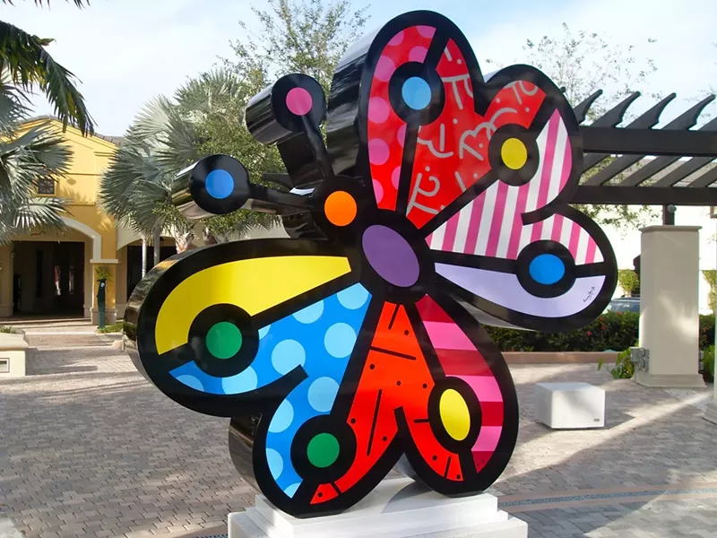 Image: A Britto butterfly at the Shops at Midtown Miami.