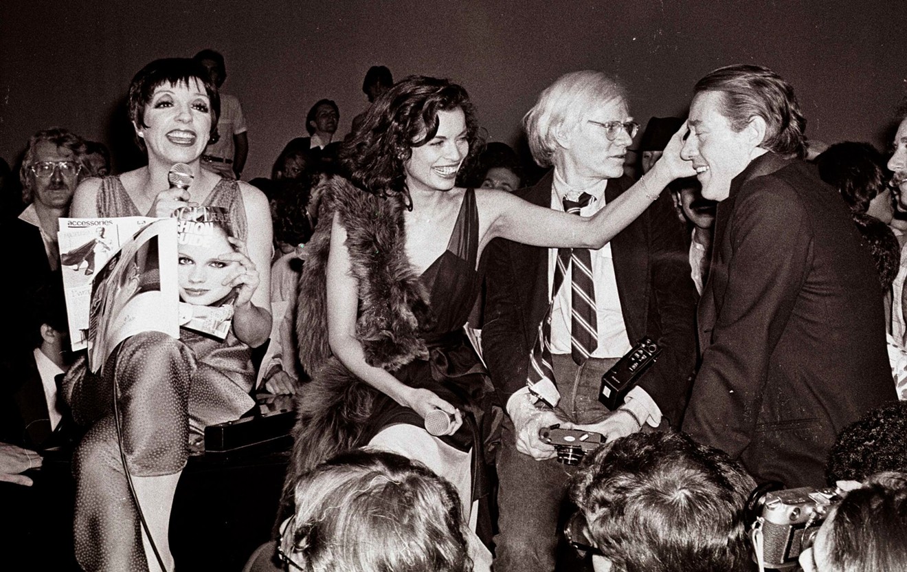 Among the beautiful people frequenting New York's storied West 54th discotheque, as documented in Matt Tyrnauer’s Studio 54, were (from left) Liza Minelli, Bianca Jagger, Andy Warhol and Halston.