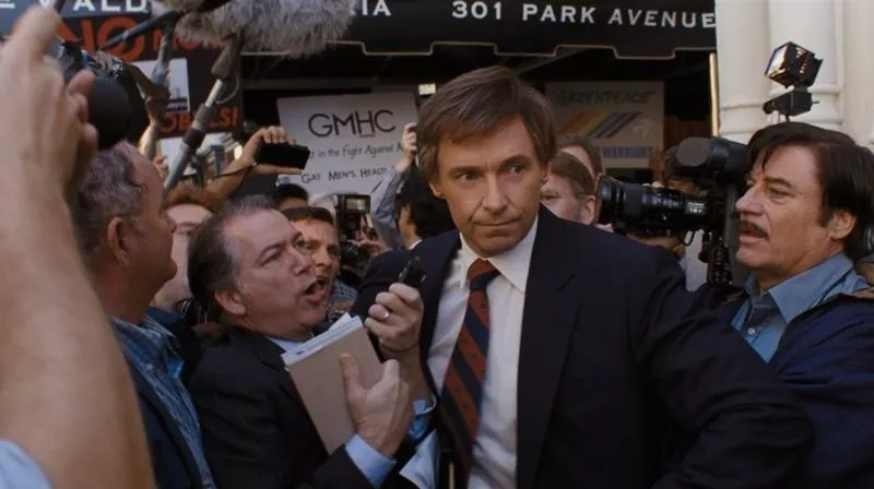 Image: In Jason Reitman's The Front Runner, Hugh Jackman (middle) plays U.S. Sen. Gary Hart, an alt-Kennedy from Colorado with a progressive agenda whose attempt to become the Democrats’ 1988 presidential nominee ends badly.