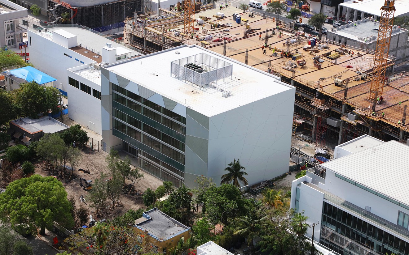 Aerial shot of the ICA's new home as construction crews leave and the staff readies to move in.