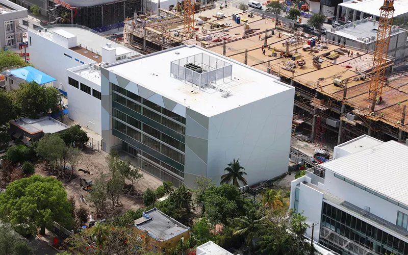 Image: Aerial shot of the ICA's new home as construction crews leave and the staff readies to move in.