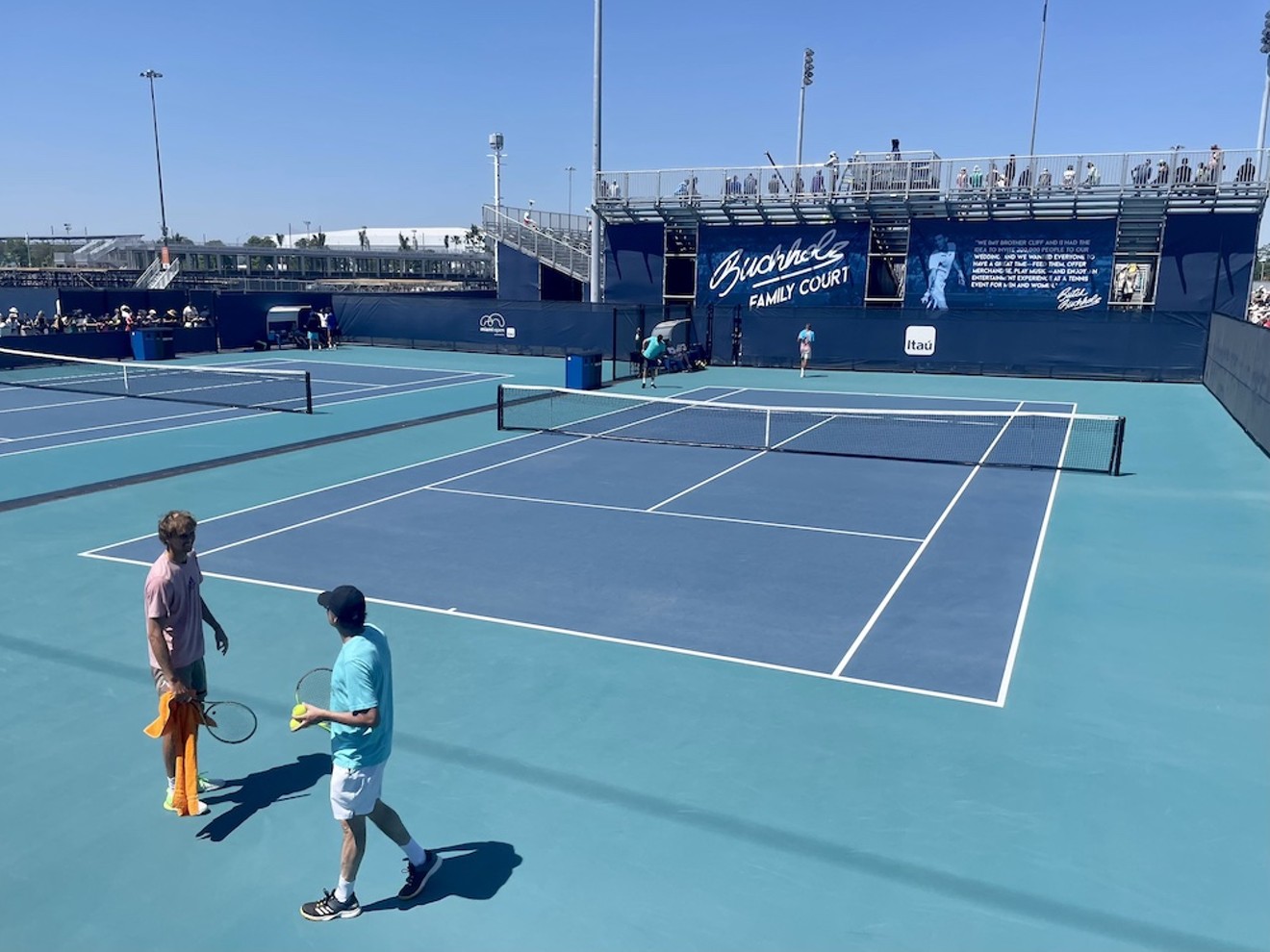 World No. 4 player Alex Zverev warms up on the practice court on Saturday, March 26, 2022.