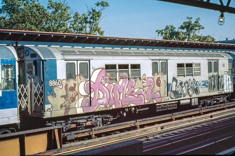 A train painted by artist Pel (AKA Dime 2) in 1973.