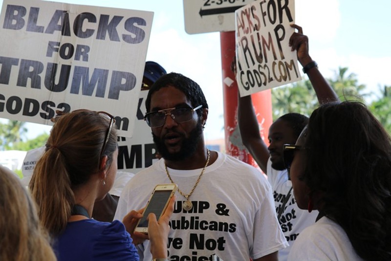 Michael the Black Man at a Donald Trump rally in Miami in 2016.
