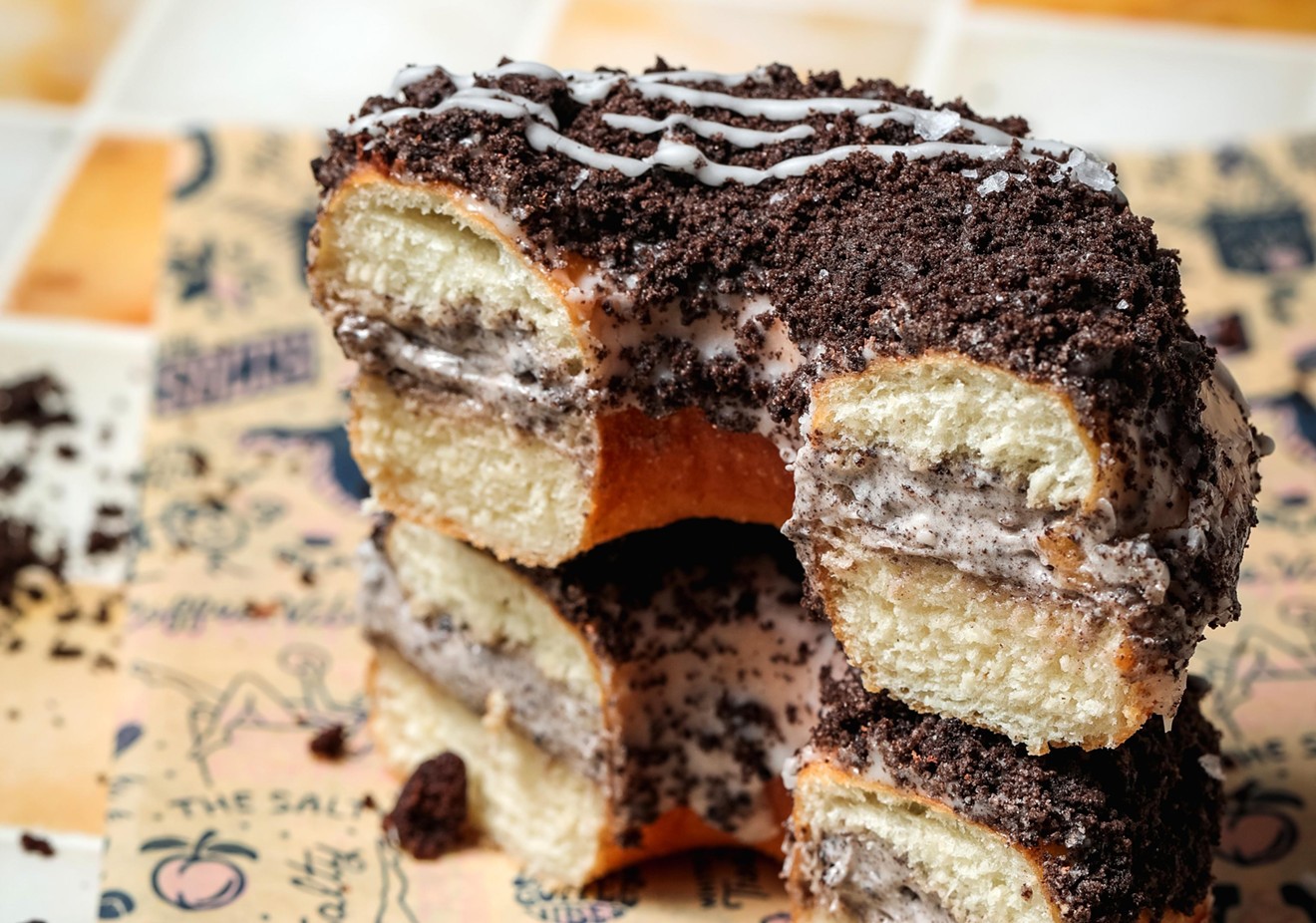 The Salty has opened a Coconut Grove location. Featured here is the "Vegan Ultimate Oreo Cookie" doughnut.