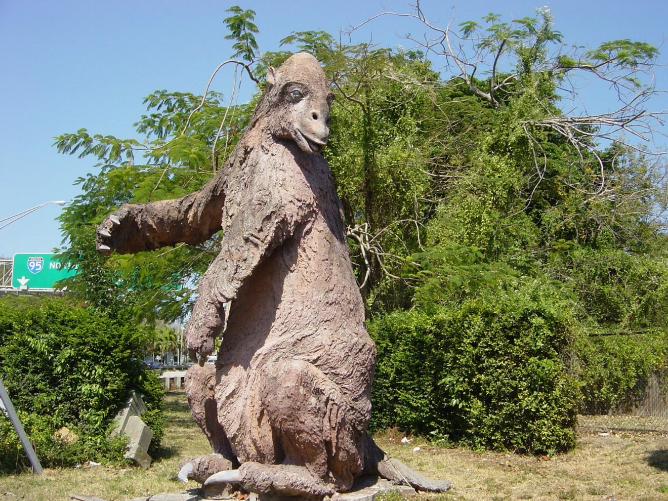 The sloth statue has stood beside U.S. 1 for decades.