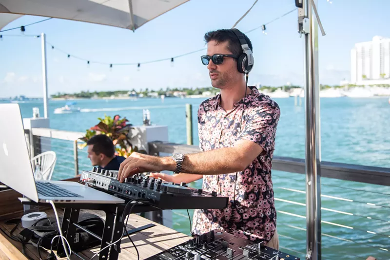 Image: The Standard's bartender Anthony Elia performs as Absolum at Tunes From the Team.