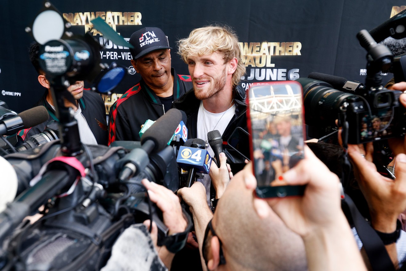 Logan Paul during a media event at the Hard Rock Stadium on May 6.
