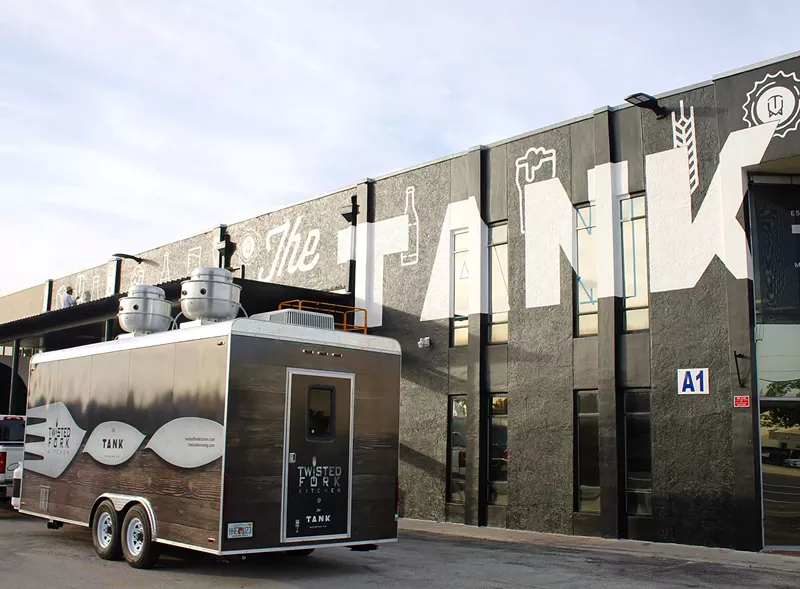 Image: The Tank Brewing Company's taproom offers beer and cigars.