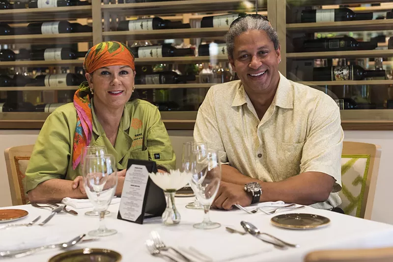 Image: Chef Cindy Hutson and partner Delius Shirley of Ortanique on the Mile.