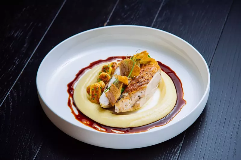 Image: Organic chicken with truffle butter at Stubborn Seed.