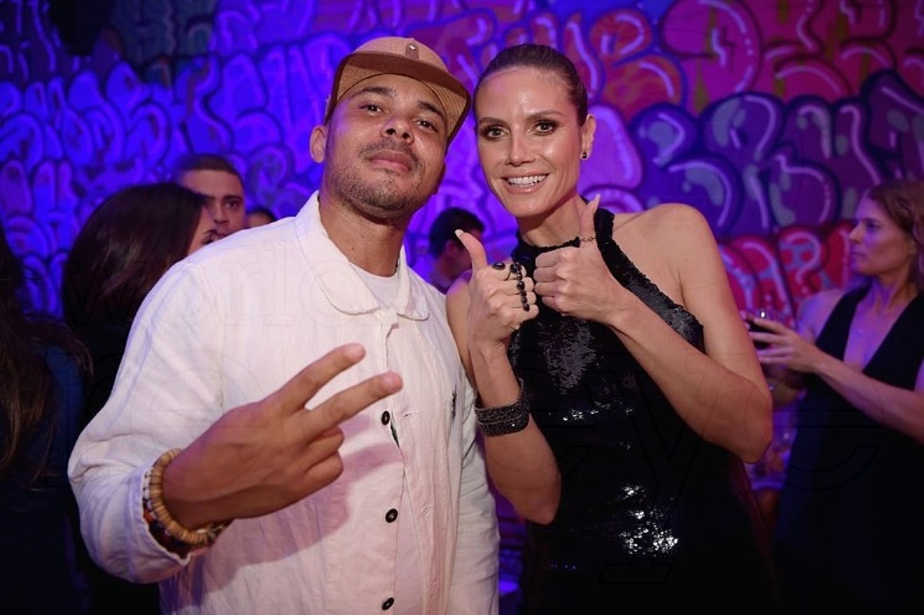 Walshy Fire and Heidi Klum at a party during Art Basel Miami Beach in 2016.
