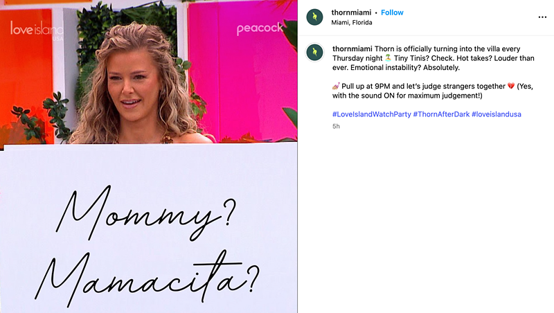 Image: Mommies and mamacitas are welcome at these Love Island USA watch parties in Miami.
