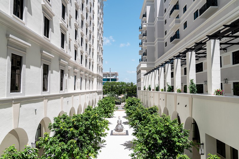 The courtyard at Thesis Hotel.