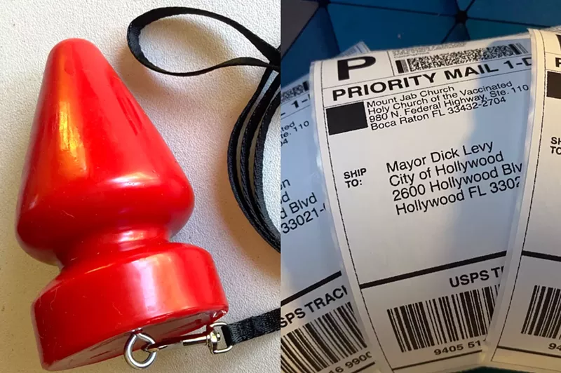 Image: Political stunt activist Chaz Stevens returns by sending mortar-size butt plugs to Florida politicians.