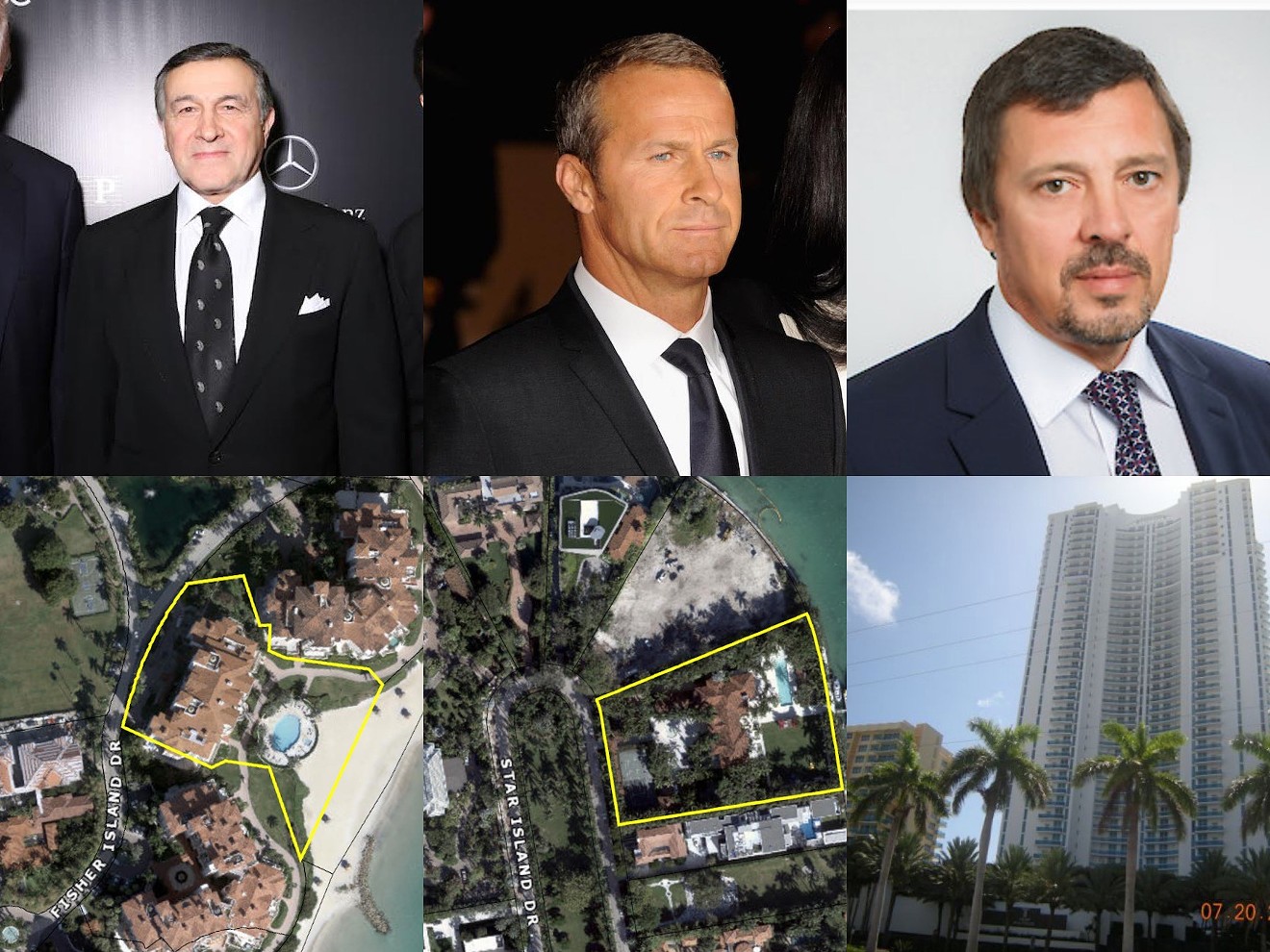 Aras Agalarov, Vladislav Doronin, and Oleg Misevra are tied to luxury residences in Miami Beach and Hollywood.