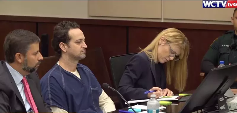 Image: Charles Adelson (center) is charged with arranging the murder of law professor Dan Markel.