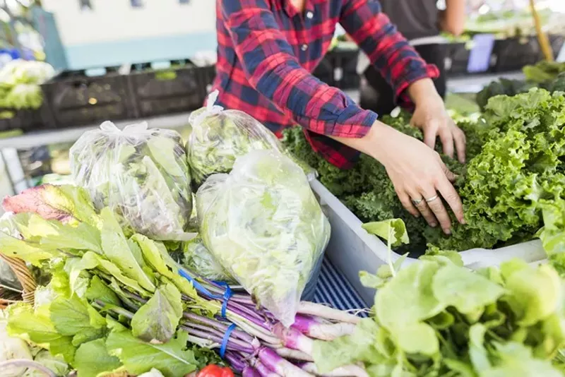 Image: Little River Co-op at the height of the season in the Upper Eastside Farmers' Market.