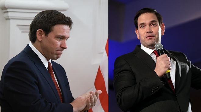 Side by side photos of Ron DeSantis and Marco Rubio