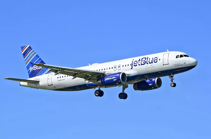 Image: A JetBlue flight in air. Two bodies were discovered in the wheel well of a JetBlue flight that arrived in Fort Lauderdale from New York on Monday evening.
