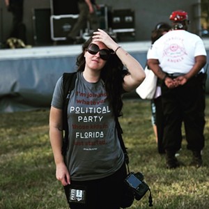 Emilee McGovern while covering the aftermath of the school shooting in Parkland. - COURTESY OF EMILEE MCGOVERN