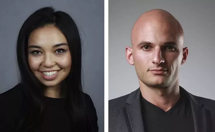 Eryka (left) and Jake the Crypto King are two members of a secret Wynwood group where members trade thousands of dollars in crypto. - JAKE THE CRYPTO PHOTO BY STIAN ROENNING