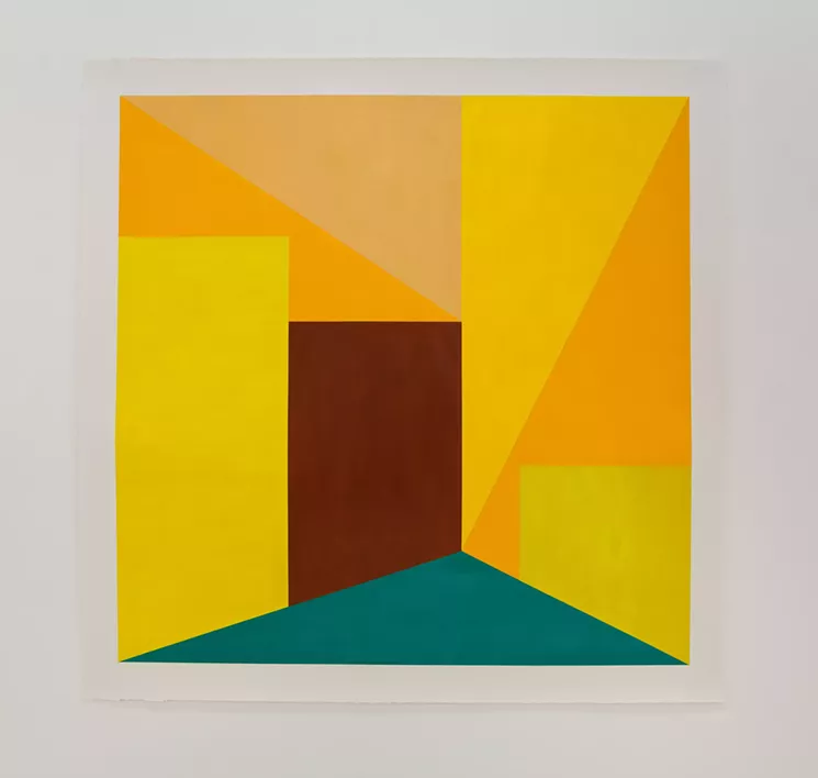 Karen Rifas' 13.41.49 (2017), acrylic on paper, 45 x 45 in. - IMAGE COURTESY OF THE ARTIST AND EMERSON DORSCH/PHOTO BY FRANK CASALE