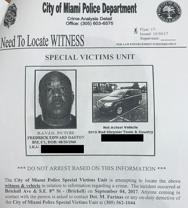 Need to Locate Witness flyer - GASTON'S CRIMINAL CASE FILE