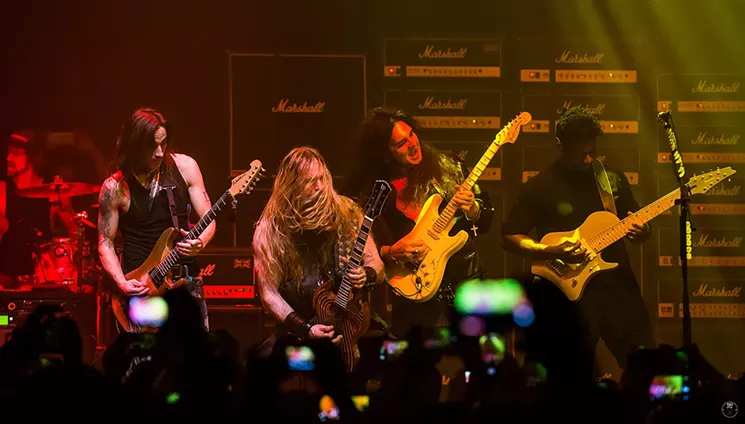 Generation Axe: Steve Vai, Yngwie Malmsteen, Zakk Wylde, Nuno Bettencourt, and Tosin Abasi. - PHOTO BY PHEY PALMA