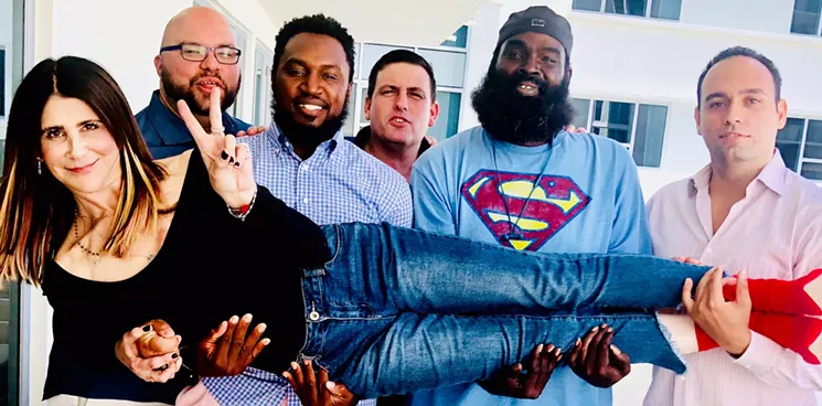 Producer Carla Berkowitz with the five real-life Miami Jackson chess players. - COURTESY OF CARLA BERKOWITZ